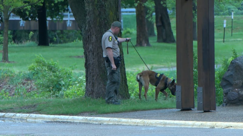 State Police use K-9 at Bradley Park in Peoria.