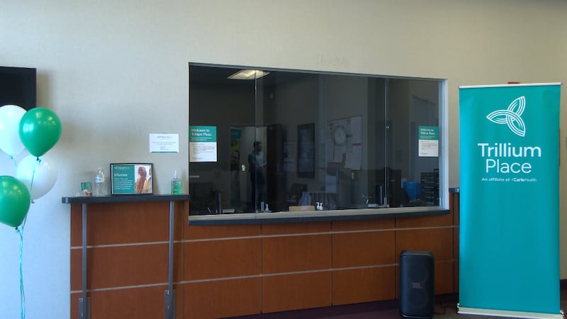 Front desk for new Trillium Place in East Peoria.