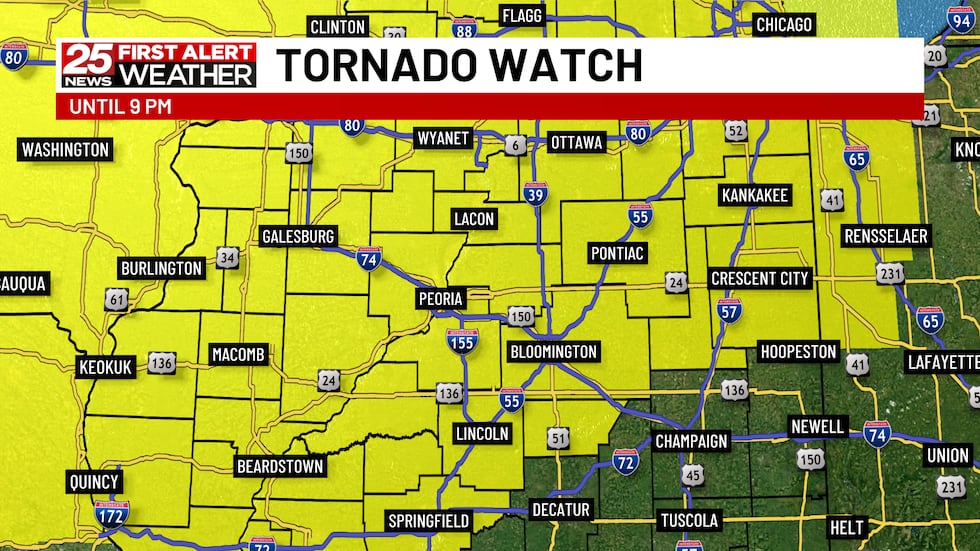 Tornado Watch issued until 9 PM
