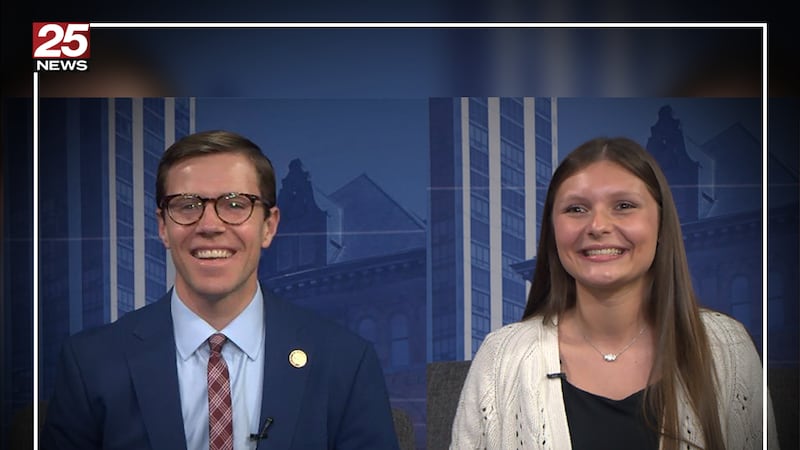 Right: Rep. Travis Weaver, R-Edwards
Left: ISU student Elizabeth Austin of Pekin