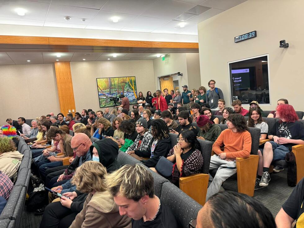 Normal Stand Crowd Standing room crowd watches as Normal Town Council delays action on pop ...