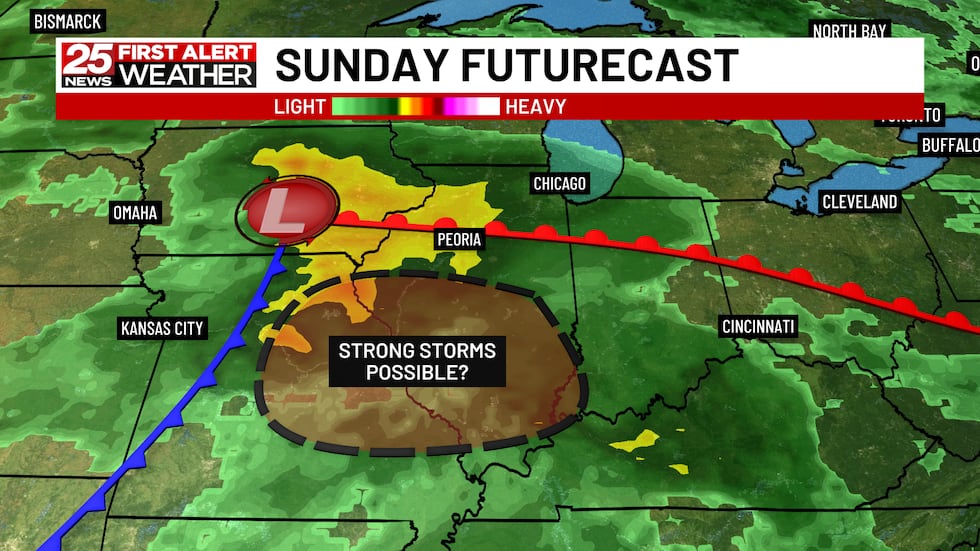 Watching weekend rain chances and maybe a strong storm