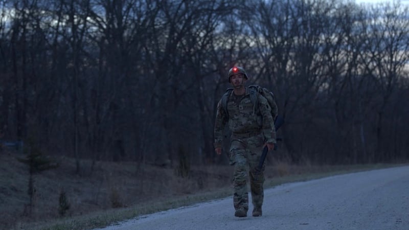 Sgt. Bryson Williams of Galesburg-based C Battery, 2nd Battalion, 123rd Field Artillery...