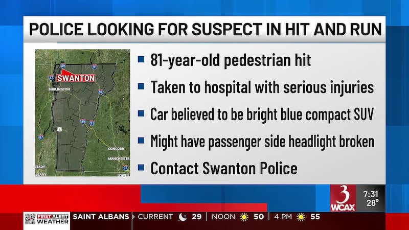 Swanton police search for car, driver after hit-and-run lands elderly pedestrian in hospital